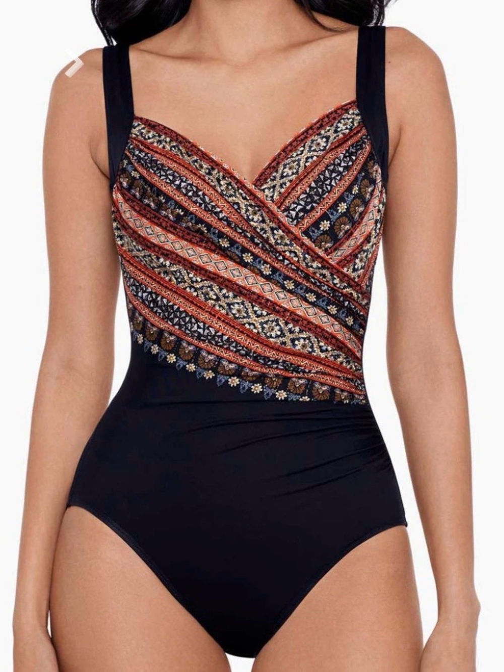 NWT Miraclesuit Sanibel Zwina One-Piece Swimsuit Size 16 Black Underwire Shaping